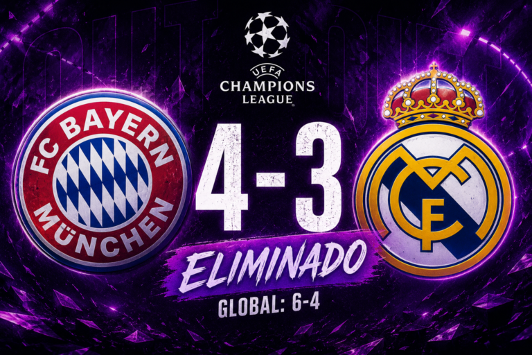 El Bayern Múnich eliminó al Real Madrid de la Champions League 2026 tras imponerse 4-3 en el Allianz Arena.