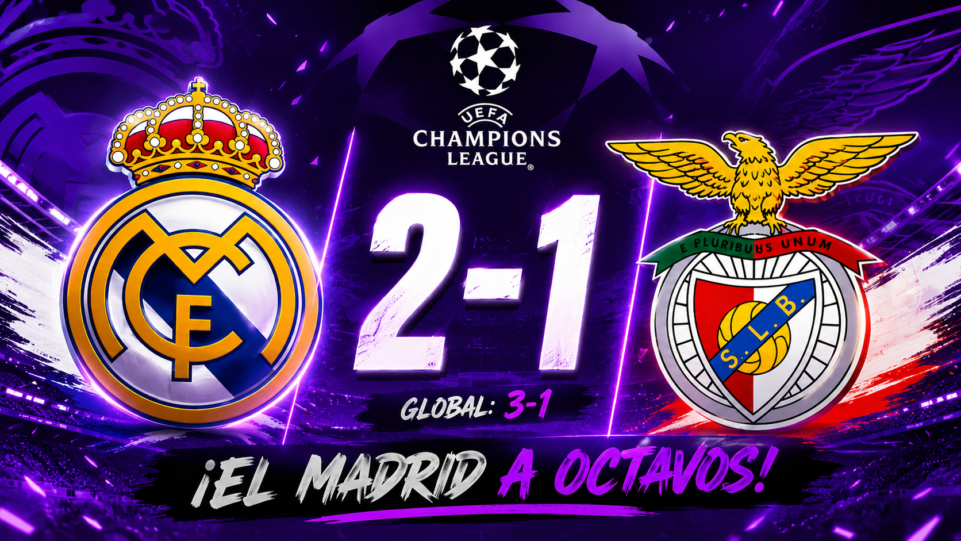El Real Madrid derrotó al Benfica por 2-1 en el Santiago Bernabéu y selló su clasificación a los octavos de final de la Champions League. Los goles de Tchouameni y Vinicius encaminaron el pase blanco.